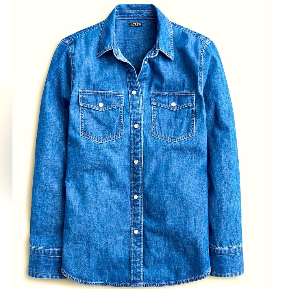 J. Crew Blue Denim Button-Down Shirt